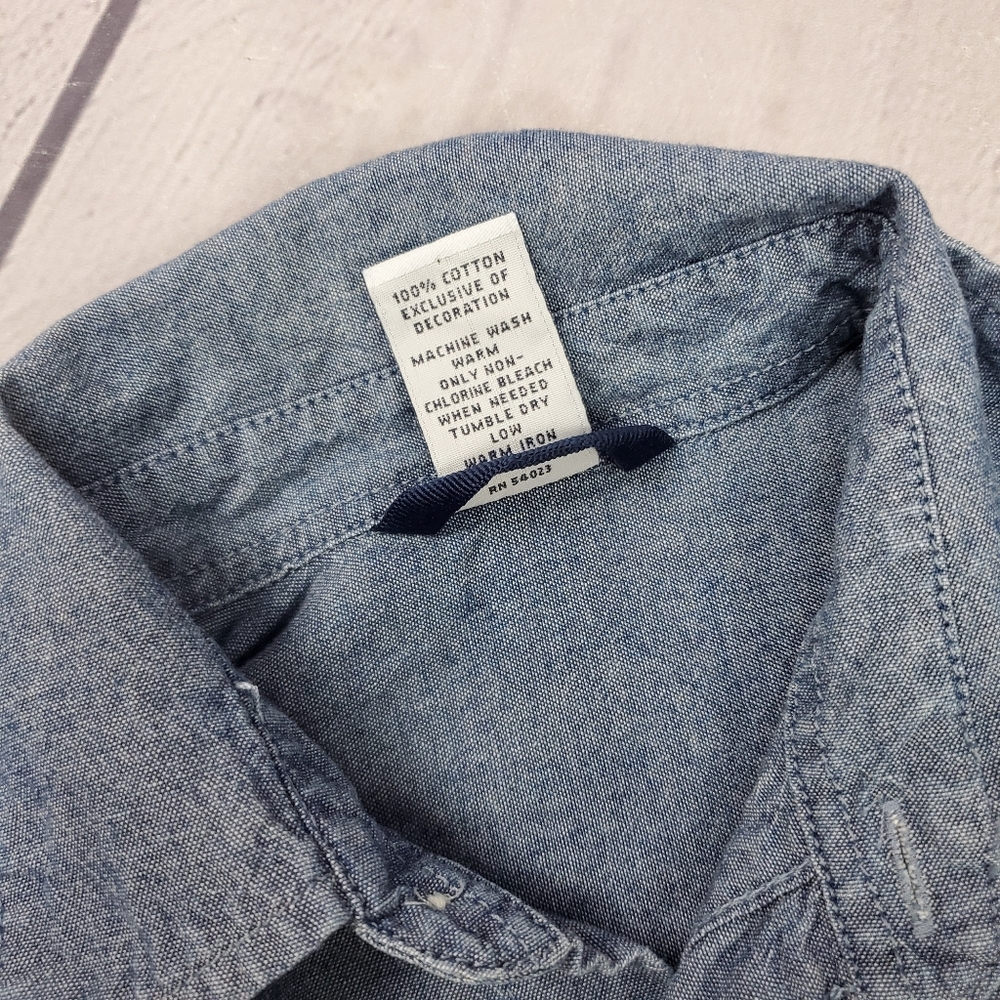 Gap Boys Small Soft Denim Button-Down Shirt – Casual Kids Top - Picture 5 of 5